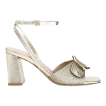 sandali scarpe aperte con allacciatura alla schiava e ricamo a cordoncino oro LF9906