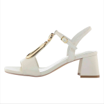 Sandali scarpe aperte CAFèNOIR donna con accessorio in metallo smaltato bianco LB9105 