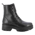 IGI&CO Women’s Combat Ankle Boots STEFY – Black Leather with Zip – Art. 8665833
