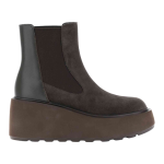 Bottines Femme CAFèNOIR – Cuir Lisse et Daim avec Élastique – Modèle FL6014