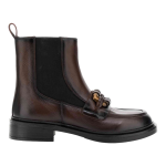 Bottines Femme CAFèNOIR GE1004 en Cuir avec Élastique et Accessoire Enveloppé