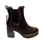 Bottines femme CallagHan modèle 679969, en doux daim marron foncé