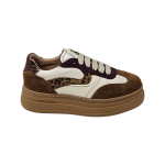 Scarpe sneakers Janet&Janet donna pelle/camoscio J-432 cognac/offwhite/Wine