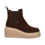 Tronchetti stivaletti Janet&Janet donna J-464A con zeppa in camoscio marrone