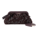 Pochette CAFèNOIR donna con cerniera in tessuto bouclè con applicazione di paillettes NI0922