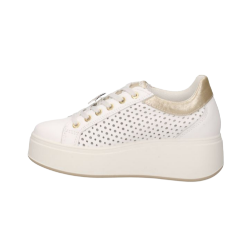 Baskets femme IGI&CO 1146911 en cuir blanc perforé
