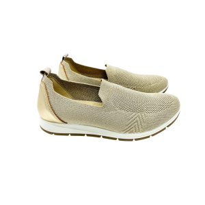 Die ENVALSoft Damen-Slip-On-Mokassins 1263733 aus platinfarbenem Textil mit Memory-Schaum-Innensohle