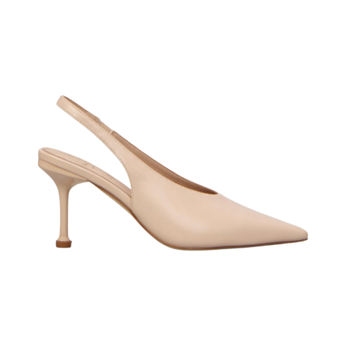 Damen-Slingback-Pumps aus Leder und Kunstleder in Nude-Farbe
