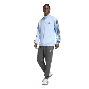 Adidas Men’s French Terry 3-Stripes Tracksuit KC1363 – Light Blue/Grey