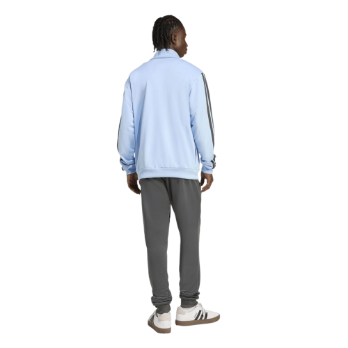 Adidas Men’s French Terry 3-Stripes Tracksuit KC1363 – Light Blue/Grey