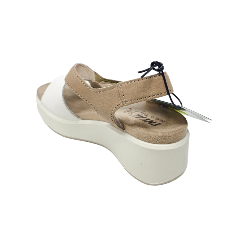 Sandali ENVALSoft bianco-corda con zeppa in pelle da donna 1292644