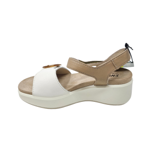 Sandali ENVALSoft bianco-corda con zeppa in pelle da donna 1292644