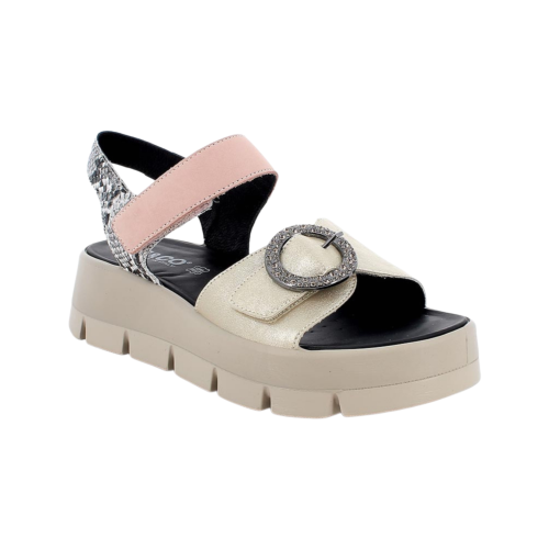 Sandali IGI&CO con zeppa da donna platino e grigio con strap 1160300