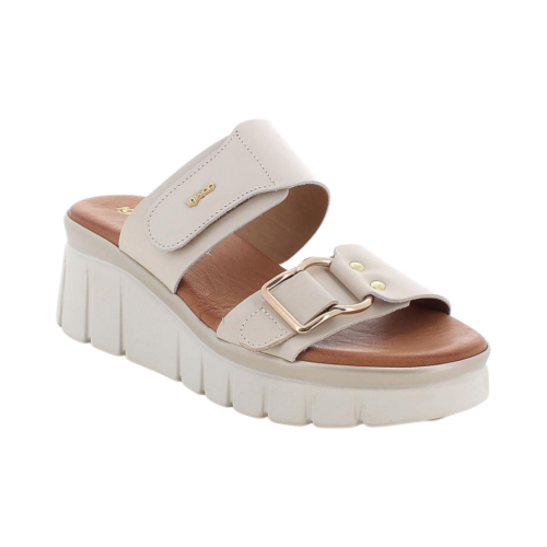 Sandali ciabatta IGI&CO con zeppa da donna bianco con strap 189422