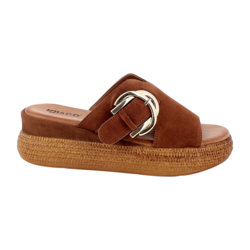 Sandali ciabatte IGI&CO con zeppa da donna marrone 1187411