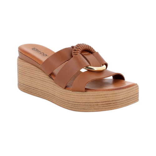 Sandali ciabatte IGI&CO con zeppa da donna marrone 1190511