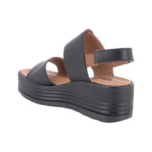 Sandali IGI&CO con zeppa da donna nero e marrone con strap 1164577