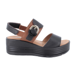 Sandali IGI&CO con zeppa da donna nero e marrone con strap 1164577