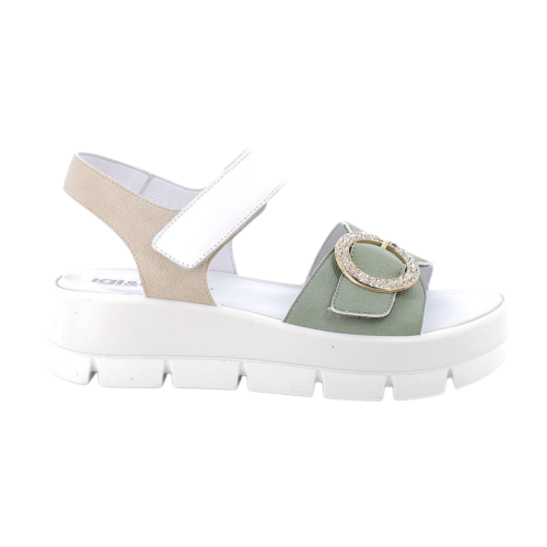 IGI&Co Damen Keilsandalen beige und grün mit Riemen 1160322
