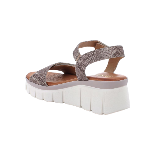 Sandali con zeppa da donna grigio e beige con strap 1189533