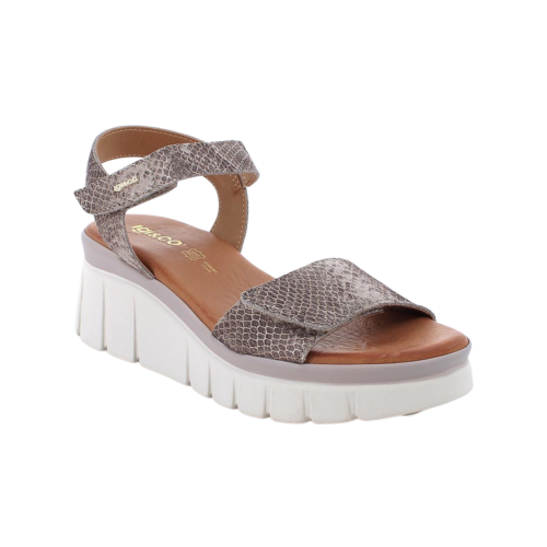 Sandali con zeppa da donna grigio e beige con strap 1189533