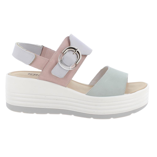 Sandali IGI&CO con zeppa da donna verde con strap 1164555