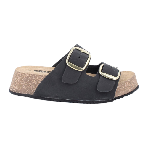 Sandali ciabatte IGI&CO con zeppa da donna nero con fibbia 1198100