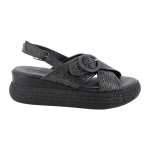Sandali IGI&CO con zeppa da donna nero con fibbia 1187600