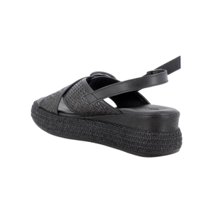 Sandali IGI&CO con zeppa da donna nero con fibbia 1187600