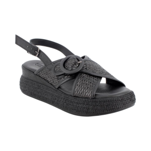 Sandali IGI&CO con zeppa da donna nero con fibbia 1187600