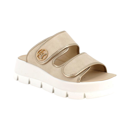 Sandali ciabatte IGI&CO 1160100 donna con zeppa da donna beige con strap