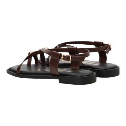 SANDALIAS APLIQUE DORADO MARINAPICCOLA 10099, ETIKA MUJER, MARRÓN 
