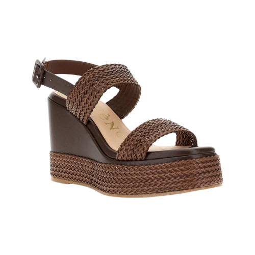 Sandali CAFéNOIR donna due fasce su zeppa in sintetico effetto pelle intrecciata GG9703