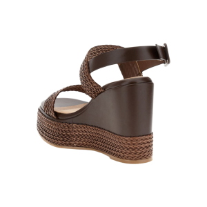 Sandali CAFéNOIR donna due fasce su zeppa in sintetico effetto pelle intrecciata GG9703