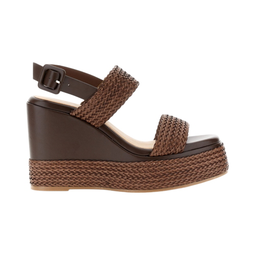Sandali CAFéNOIR donna due fasce su zeppa in sintetico effetto pelle intrecciata GG9703