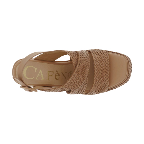 Sandalias CAFèNOIR Mujer con Tiras Cruzadas y Cuña Efecto Piel Trenzada – GG9702