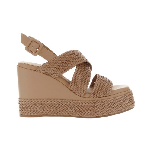 Sandalias CAFèNOIR Mujer con Tiras Cruzadas y Cuña Efecto Piel Trenzada – GG9702