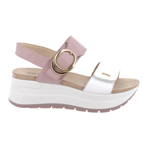 Sandali IGI&Co con zeppa da donna bianco e rosa con strap 1178055