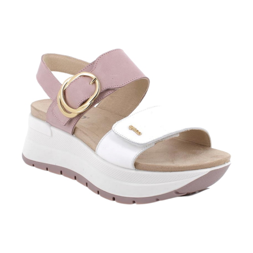 Sandali IGI&Co con zeppa da donna bianco e rosa con strap 1178055