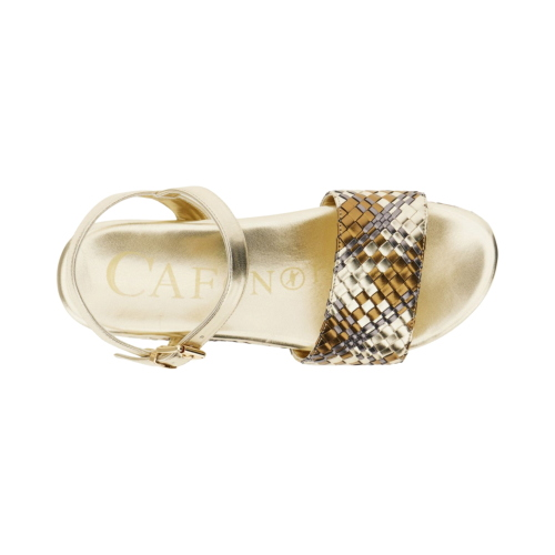 CAFèNOIR LA9032 Sandals with Metallic-Effect Synthetic Woven Upper