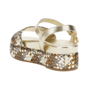 CAFèNOIR LA9032 Sandals with Metallic-Effect Synthetic Woven Upper