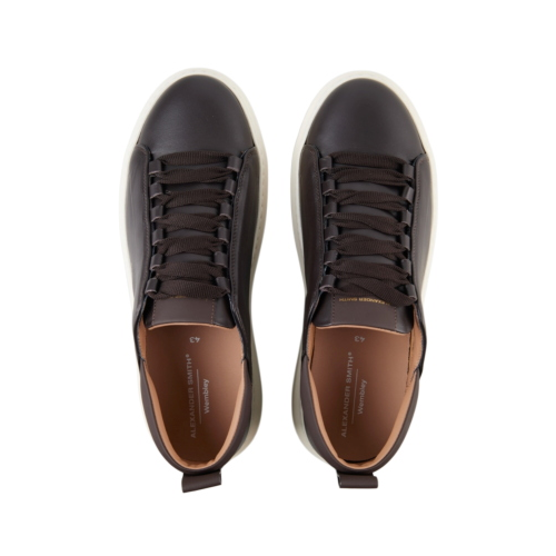Baskets Alexander Smith Wembley Homme Haute Fréquence en Cuir Marron ASBEWFM2319DBN
