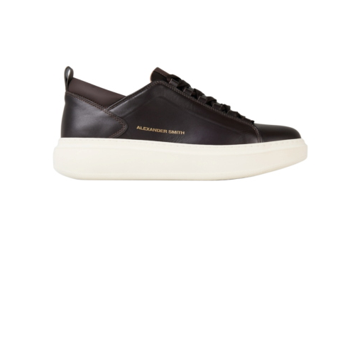 Baskets Alexander Smith Wembley Homme Haute Fréquence en Cuir Marron ASBEWFM2319DBN