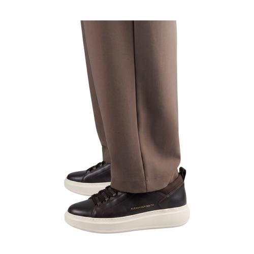 Baskets Alexander Smith Wembley Homme Haute Fréquence en Cuir Marron ASBEWFM2319DBN