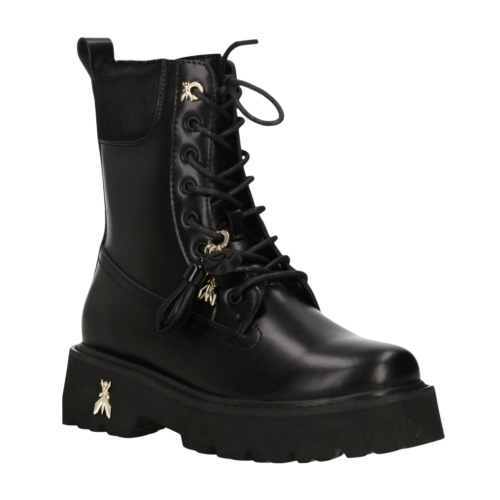 Patrizia Pepe Girls PPJ44 Black Lace-Up Ankle Boots with Zip