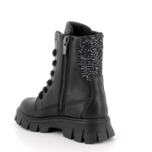 Bottines Rangers Primigi Fille en Cuir avec Zip 2377400 – Noir