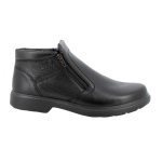 Enval Soft Men’s Black Leather Ankle Boots 2216200 with Double Zip
