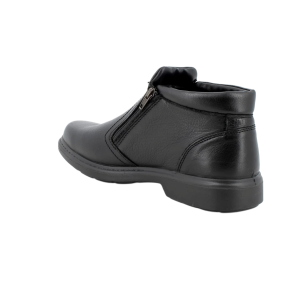 Enval Soft Men’s Black Leather Ankle Boots 2216200 with Double Zip