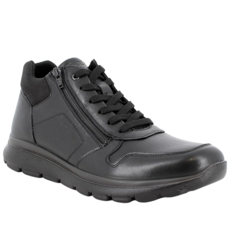 Bottines Enval Soft Homme 2235400 en Cuir Noir avec Zip Latéral et Lacets