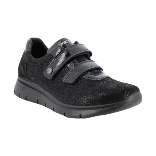 Enval Soft Damen Sneaker 2276200 aus schwarzem Textil mit Klettverschluss und Memory-Innensohle